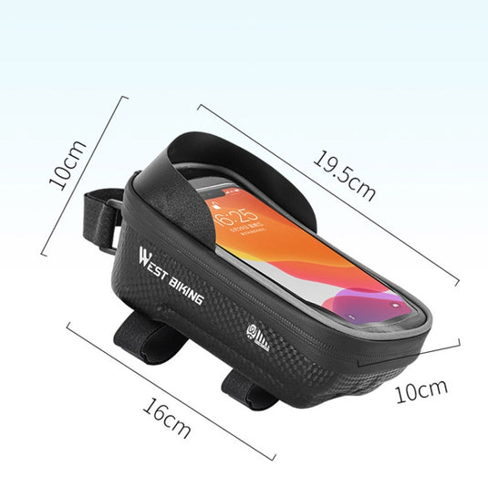 WEST BIKING YP0707235 Mountain Bike Front Beam Bag Waterproof Mobile Phone Bicycle Bag Hard Shell Reflective Bag Riding Equipment - Polar Tech Australia