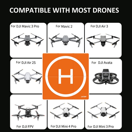 LKTOP 50cm Drone Universal Landing Pad Double-sided Waterproof Foldable RC Aircraft Launch Mat - Polar Tech Australia