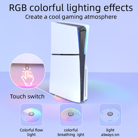 PS5 Slim Simple Storage Base Light Version RGB Colorful Vertical Storage Bracket - Polar Tech Australia