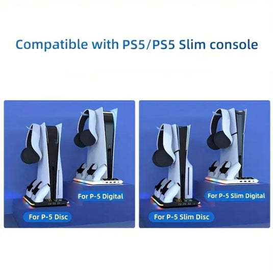 PS5 Slim / PS5 iplay HA-8008 Cooling Bracket Headphone Organiser Grip Holder Charger - Polar Tech Australia