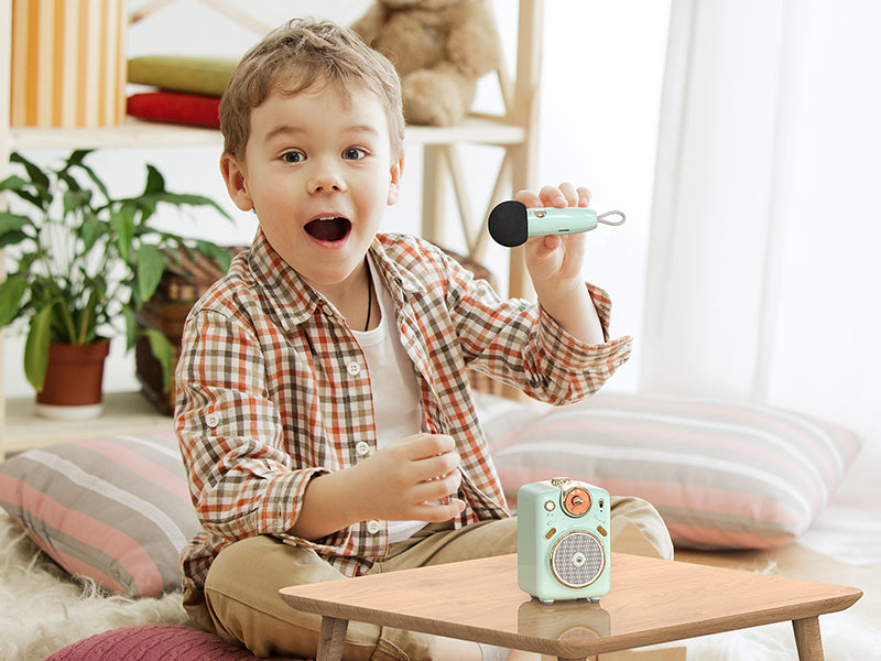 Load image into Gallery viewer, Divoom Fairy-OK Retro Mini Karaoke Bluetooth Speaker With Microphone Girl Perfect Gift