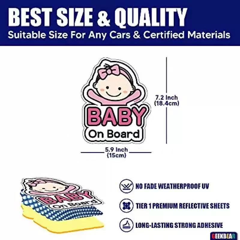 Cargue la imagen en el visor de la galería, Universal Stylish Baby On Board Car Sticker Safety Sign For Reflective & Weatherproof Safety Sticker - i-Station Mobile Phone & Electronic Device Repair and Accessories