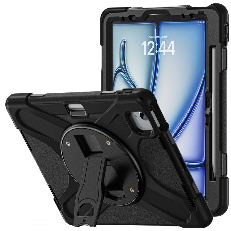 Cargue la imagen en el visor de la galería, Apple iPad Air 6/6th  11'' & Air 4/5 10.9'' & Pro 1/2/3/4 11'' - 360 Degree Rotate Shockproof Heavy Duty Tough Stand Case Cover With Pen Holder - Polar Tech Australia