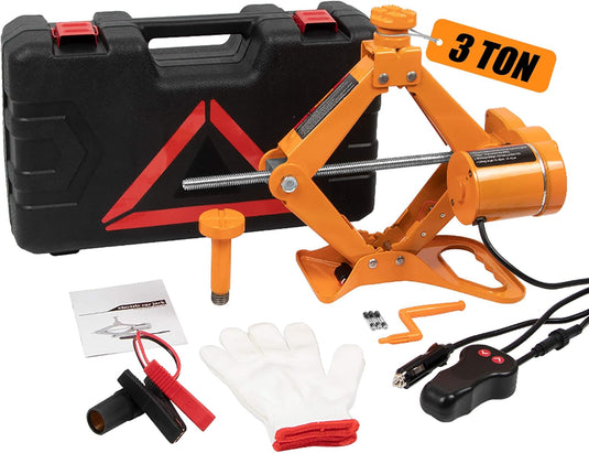 3 Ton Electric Car Jack 12V Scissor Jack for Sedan and SUV, Portable & Waterproof, LED Light, Safety Features - Polar Tech Australia