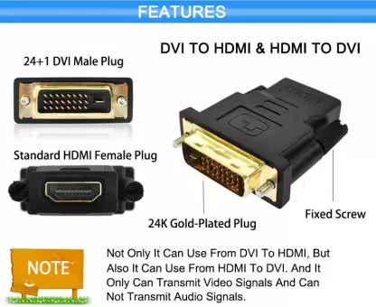 Load image into Gallery viewer, HDMI Female to DVI 24+1 Pins PLUG ADAPTOR Adapter CONVERTER - Polar Tech Australia