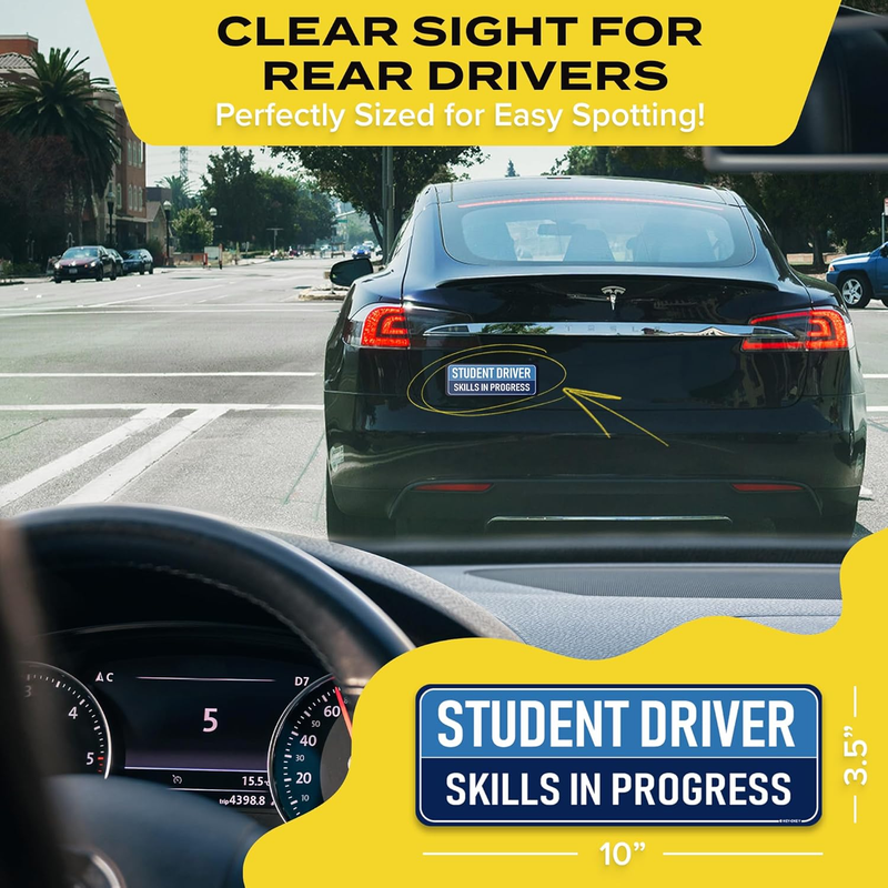 Cargue la imagen en el visor de la galería, Universal Magnetic New Driver Car Sign – Removable & Reusable Safety Sticker for Vehicles (3 Pack) - i-Station Mobile Phone & Electronic Device Repair and Accessories