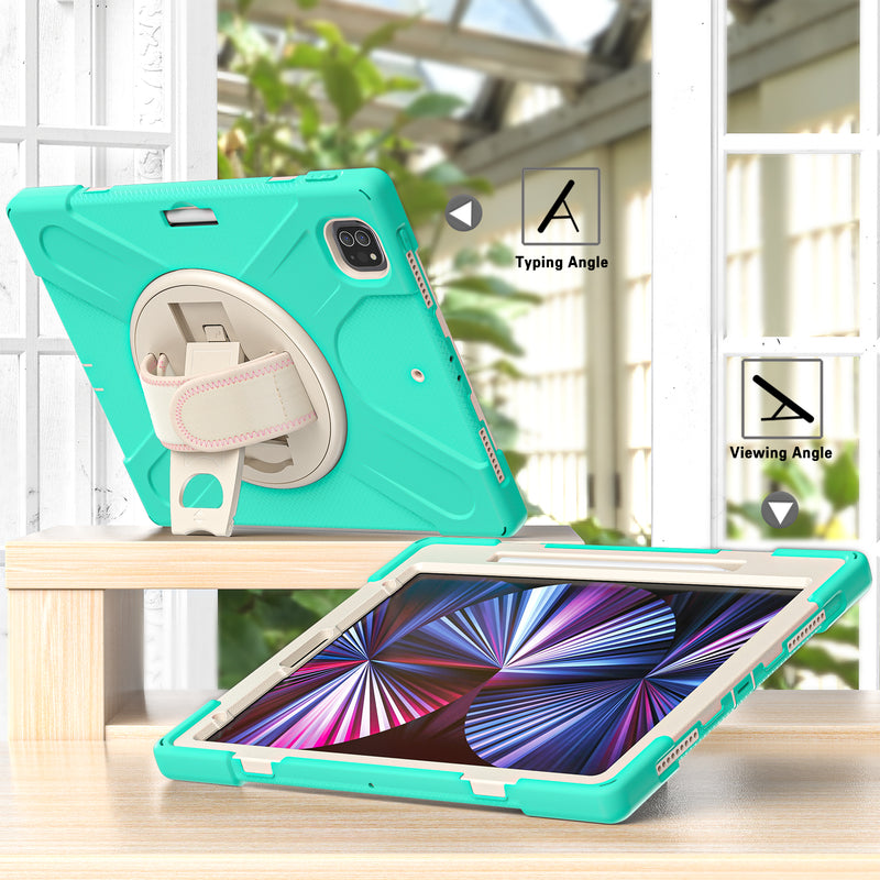 Load image into Gallery viewer, Apple iPad Pro 12.9" 4th/5th/6th Gen 360 Degree Rotation Heavy Duty Hand Strap Handle Case - Polar Tech Australia