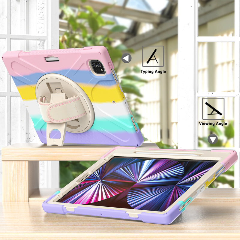 Load image into Gallery viewer, Apple iPad Pro 12.9" 4th/5th/6th Gen 360 Degree Rotation Heavy Duty Hand Strap Handle Case - Polar Tech Australia