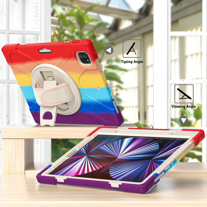 Load image into Gallery viewer, Apple iPad Pro 12.9" 4th/5th/6th Gen 360 Degree Rotation Heavy Duty Hand Strap Handle Case - Polar Tech Australia