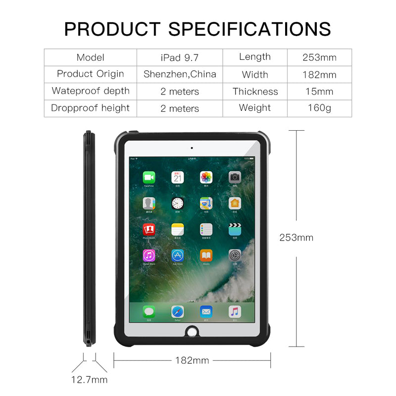 Cargue la imagen en el visor de la galería, Apple iPad 5th 2017 & 6th 2018 9.7" Shellbox Waterproof Heavy Duty Lifeproof Style Case - Polar Tech Australia