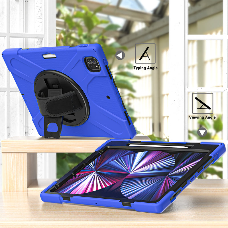 Load image into Gallery viewer, Apple iPad Pro 12.9" 4th/5th/6th Gen 360 Degree Rotation Heavy Duty Hand Strap Handle Case - Polar Tech Australia