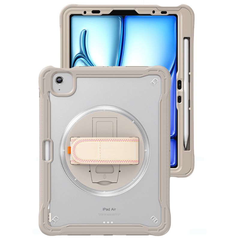 Cargue la imagen en el visor de la galería, Apple iPad Air 2024 6/6th 11'' & Pro 1/2/3/4 11'' & iPad 4/5 Air 10.9'' - 360 Degree Rotate Shockproof Heavy Duty Tough Stand Case Cover With Strap & Pen Holder - Polar Tech Australia