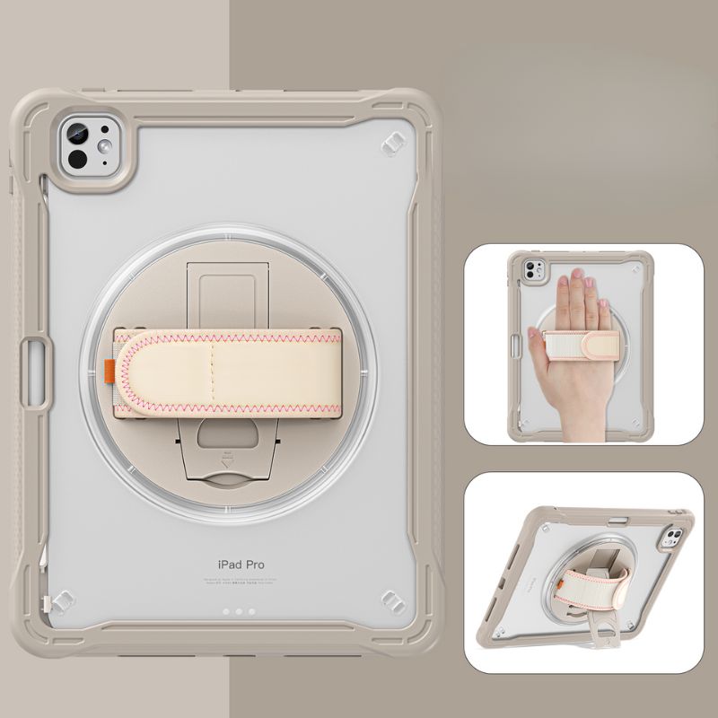 Cargue la imagen en el visor de la galería, Apple iPad Pro 11" (M4) 2024 5th Generation - 360 Degree Rotate Shockproof Heavy Duty Tough Stand Case Cover With Strap & Pen Holder - Polar Tech Australia