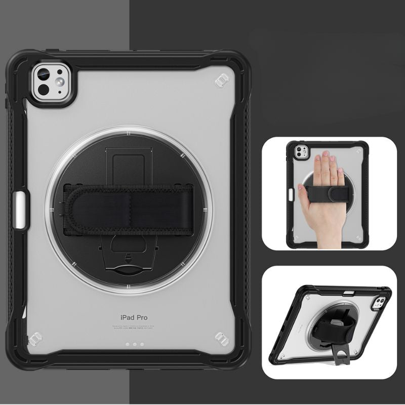 Cargue la imagen en el visor de la galería, Apple iPad Pro 11" (M4) 2024 5th Generation - 360 Degree Rotate Shockproof Heavy Duty Tough Stand Case Cover With Strap & Pen Holder - Polar Tech Australia
