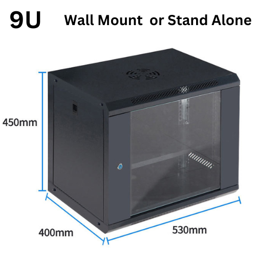 Cargue la imagen en el visor de la galería, 4U 6U 9U 12U Heavy Duty Network Server CCTV PoE Switch Wall Mount Cabinet Rack Lockable Enclosure - Polar Tech Australia