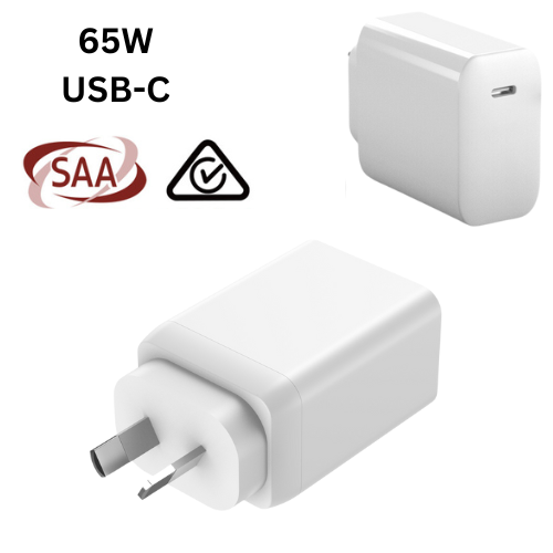 65W Max PD USB-C Port iPhone 16 MacBook Laptop Wall Travelling Charger Adapter - (SAA Approved/AU Plug) - Polar Tech Australia
