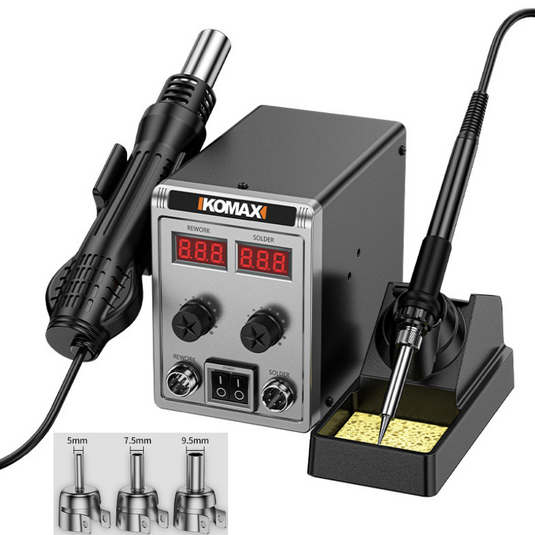 Komax 700W High Power 2 in 1 Soldering & Heating Hot Air Gun SMD Rework Station Soldering Station - Polar Tech Australia
