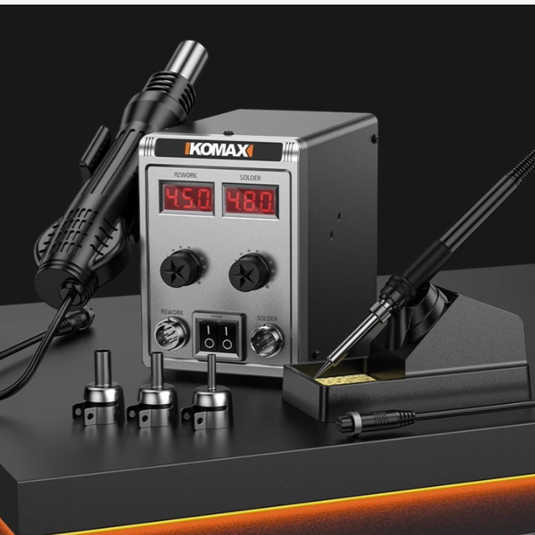 Komax 700W High Power 2 in 1 Soldering & Heating Hot Air Gun SMD Rework Station Soldering Station - Polar Tech Australia