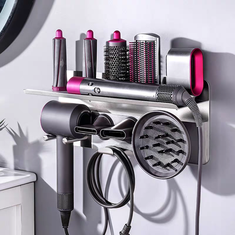 Load image into Gallery viewer, Dyson Supersoni Hair Dryer Stainless Steel Airwrap Styler Organizer Storage Shelf Wall Mount Holder Bathroom Hair Salon - Polar Tech Australia