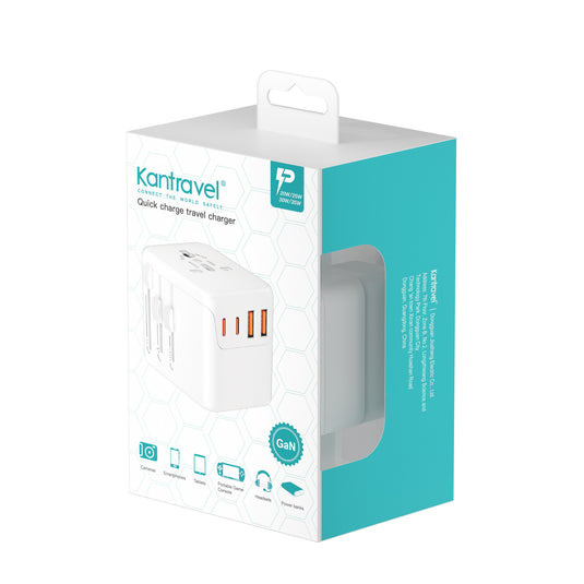 Universal 4 Ports PD 35W Conversion charger with dual USB-A ports, Dual USB-C ports, AC socket and Converter Wall Charger International Travelling Adapter - Polar Tech Australia