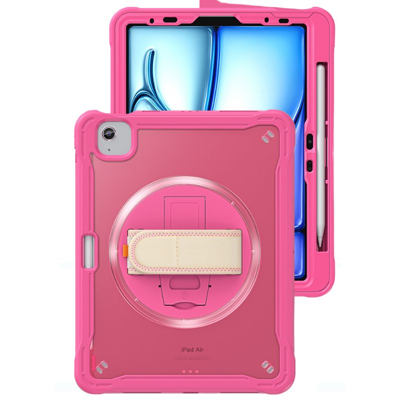 Cargue la imagen en el visor de la galería, Apple iPad Air 2024 6/6th 11'' & Pro 1/2/3/4 11'' & iPad 4/5 Air 10.9'' - 360 Degree Rotate Shockproof Heavy Duty Tough Stand Case Cover With Strap & Pen Holder - Polar Tech Australia