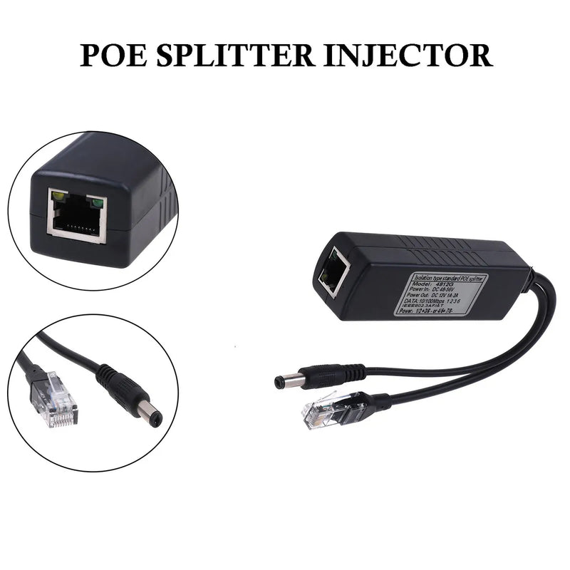 Cargue la imagen en el visor de la galería, Active PoE Power Over Ethernet Splitter Adapter 48V-56V to 12V 1Amp POE Injector - Polar Tech Australia