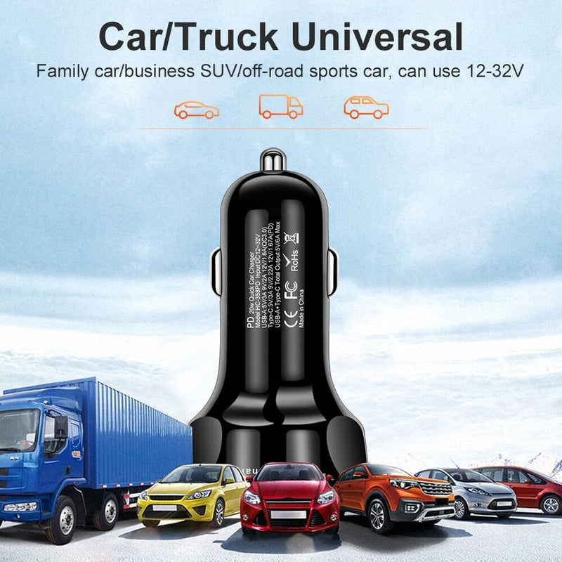 Load image into Gallery viewer, Universal PD + QC 3.0 30W Super Fast 4 Ports Quick Car Charger - Polar Tech Australia