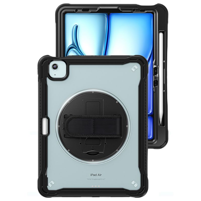 Cargue la imagen en el visor de la galería, Apple iPad Air 2024 6/6th 11'' & Pro 1/2/3/4 11'' & iPad 4/5 Air 10.9'' - 360 Degree Rotate Shockproof Heavy Duty Tough Stand Case Cover With Strap & Pen Holder - Polar Tech Australia