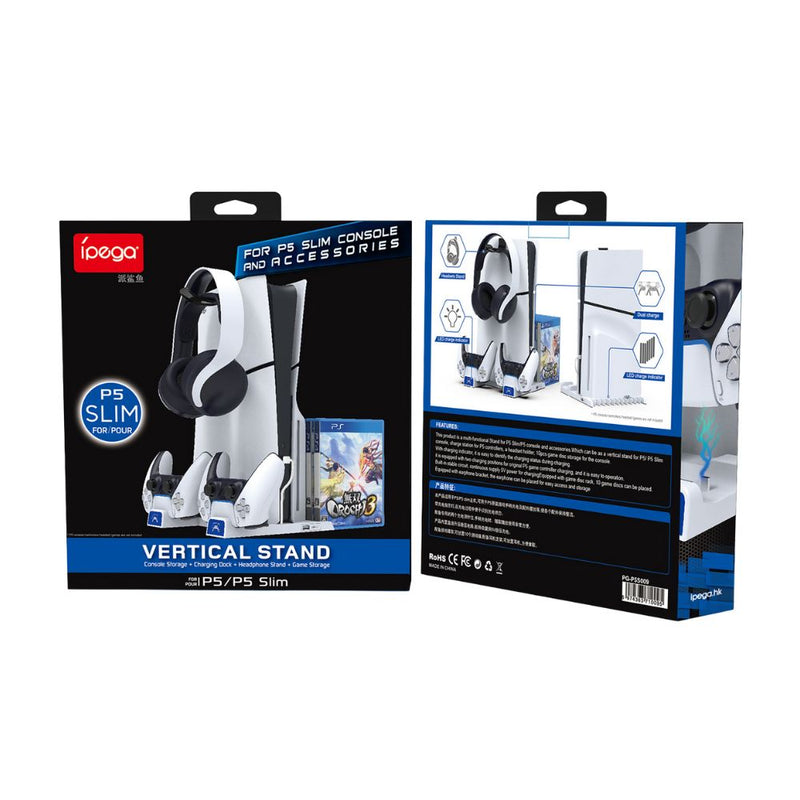 Load image into Gallery viewer, PS5 Charging Station Brakcet Base with Headphone Rack Dual Controller - Polar Tech Australia