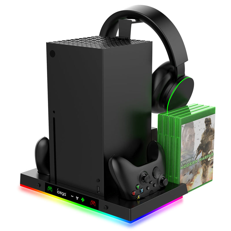 Cargue la imagen en el visor de la galería, Xbox Series X - All in One Multi Function RGB Light Effect Cooling Fan Base Stand Charging Station - Polar Tech Australia