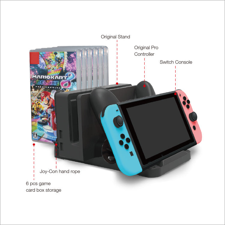 Cargue la imagen en el visor de la galería, Nintendo Switch Joy-Con Four Charging Dock Charger Stand - Polar Tech Australia