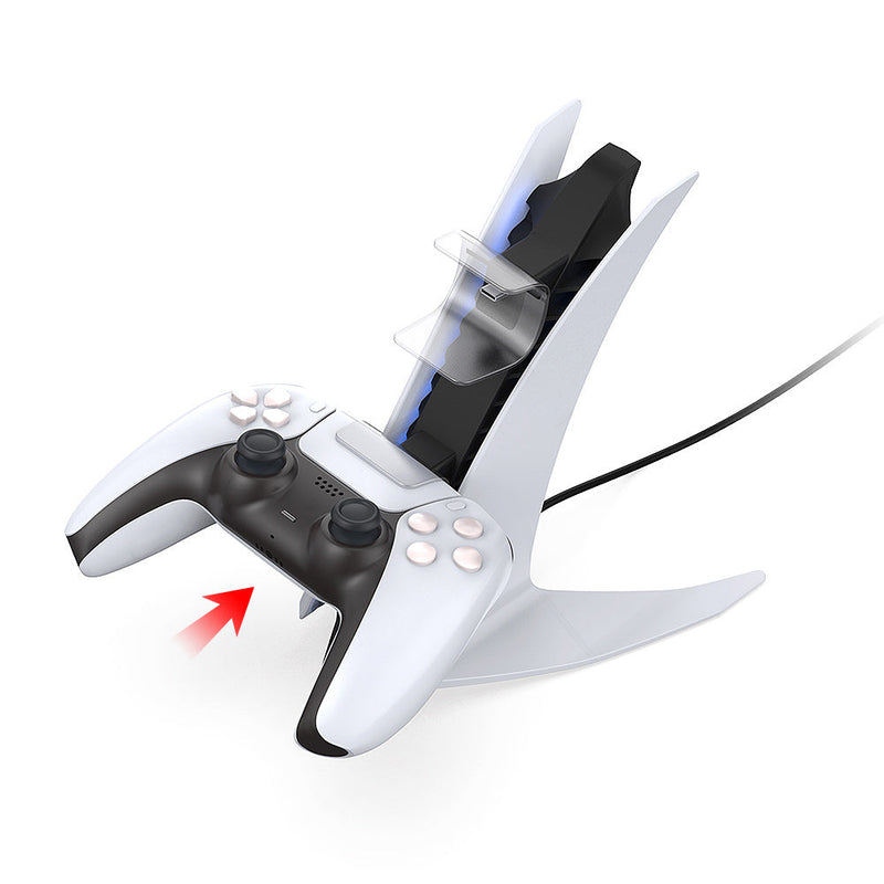 Load image into Gallery viewer, PS5 Controller Charging Station Dual Gamepad Charging Stand with Blue Ambient Light - Polar Tech Australia