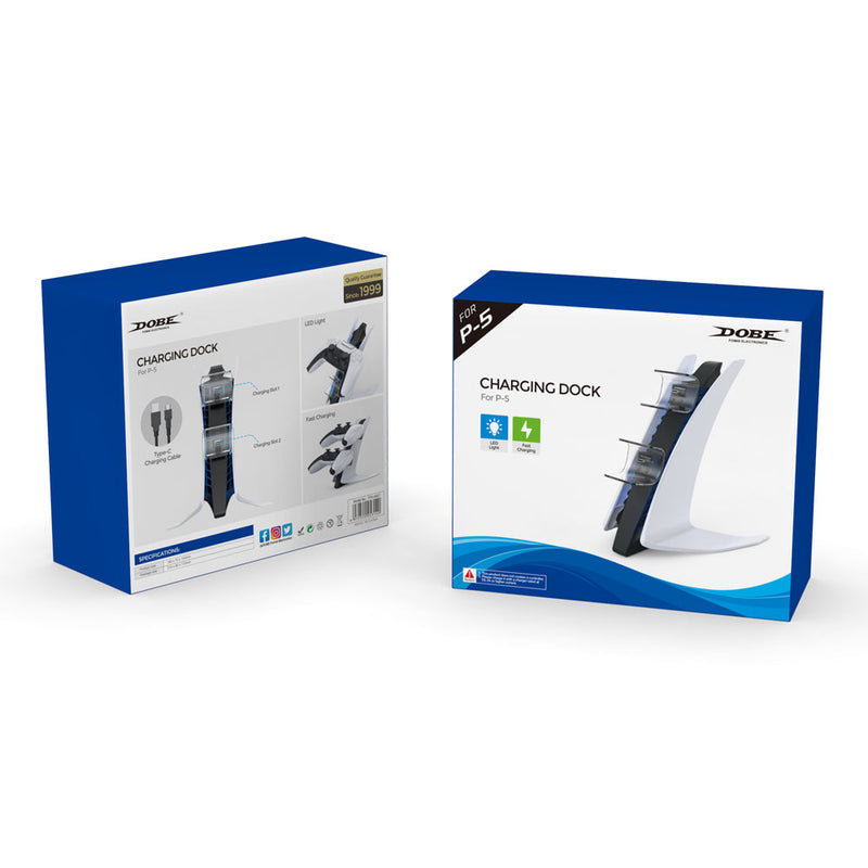 Load image into Gallery viewer, PS5 Controller Charging Station Dual Gamepad Charging Stand with Blue Ambient Light - Polar Tech Australia