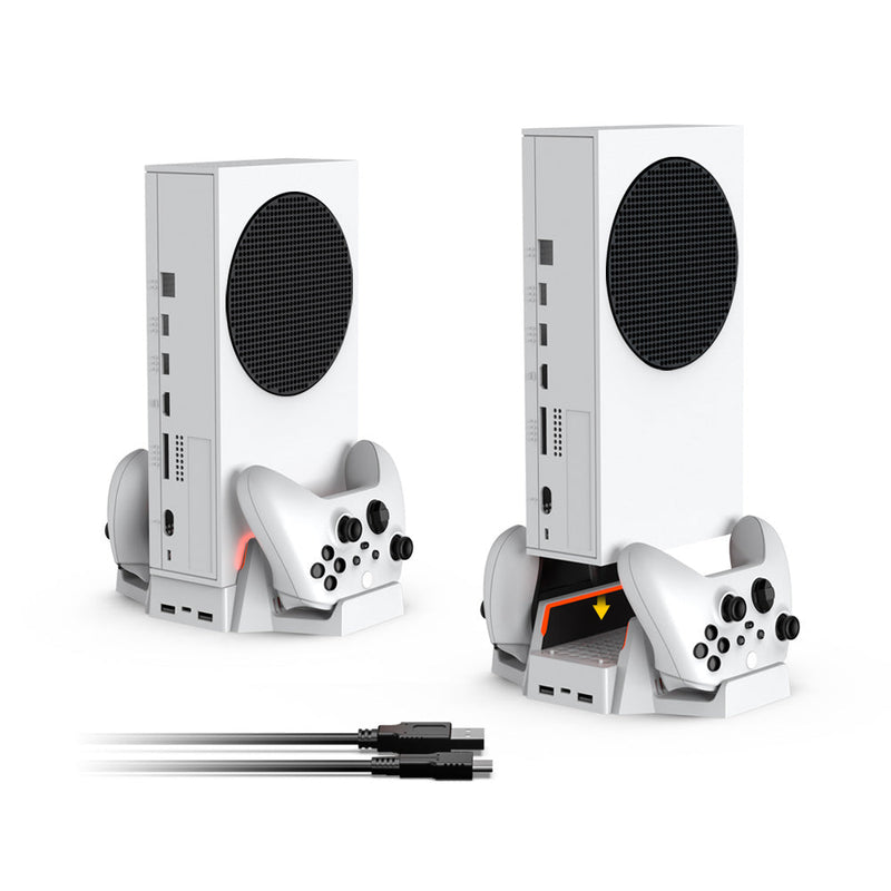 Cargue la imagen en el visor de la galería, Xbox Series S - Cooling Fan Charging  Vertical Stand Dual Controller Charging Base - Polar Tech Australia