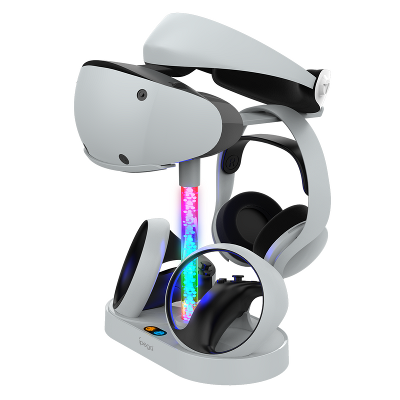 Load image into Gallery viewer, PlayStation PS VR 2 - Headset Charging Display Stand Dual Controller Charging Station with RGB Light Charger for PS5 - Polar Tech Australia