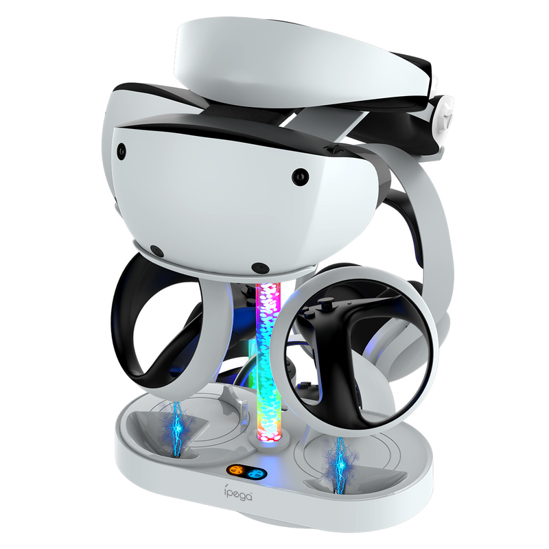 Load image into Gallery viewer, PlayStation PS VR 2 - Headset Charging Display Stand Dual Controller Charging Station with RGB Light Charger for PS5 - Polar Tech Australia