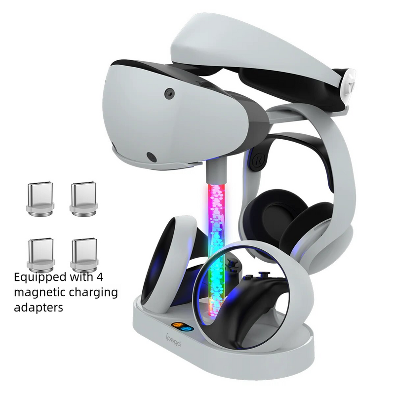 Load image into Gallery viewer, PlayStation PS VR 2 - Headset Charging Display Stand Dual Controller Charging Station with RGB Light Charger for PS5 - Polar Tech Australia