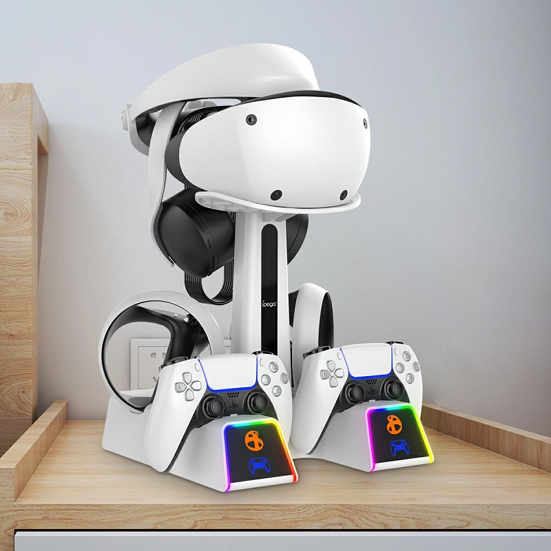 Load image into Gallery viewer, PlayStation PS VR 2 - All in One Storage Headset Controller Storage Stand With RGB Light - Polar Tech Australia