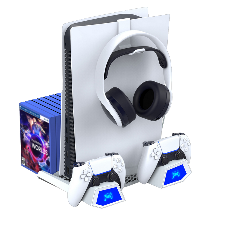 Load image into Gallery viewer, Sony PlayStation 5 PS5 - Fast Charging Vertical Stand Dock With Built-in Cooling Fan - Polar Tech Australia