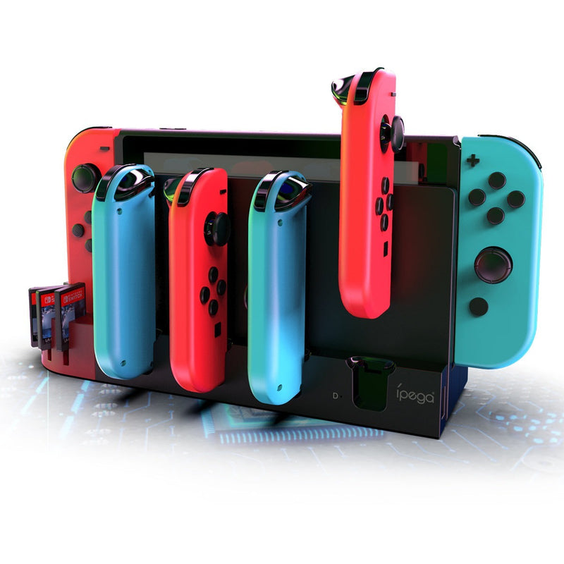 Cargue la imagen en el visor de la galería, Nintendo Switch Joy-Con Console Holder Charging Stand Base with LED Indicator & Card Slot - Polar Tech Australia