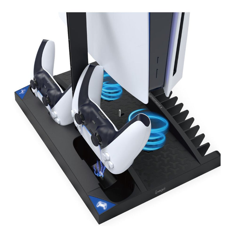 Load image into Gallery viewer, Sony Playstation 5 / PS5 - 4 in 1 Multi function Cooling & Charging Station with Fan & Game Storage - Polar Tech Australia