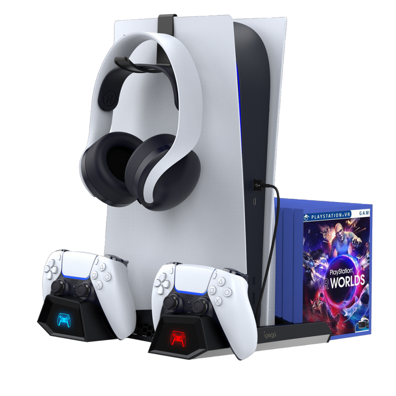 Load image into Gallery viewer, Sony PlayStation 5 PS5 - Fast Charging Vertical Stand Dock With Built-in Cooling Fan - Polar Tech Australia