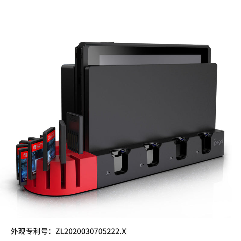 Cargue la imagen en el visor de la galería, Nintendo Switch Joy-Con Console Holder Charging Stand Base with LED Indicator & Card Slot - Polar Tech Australia