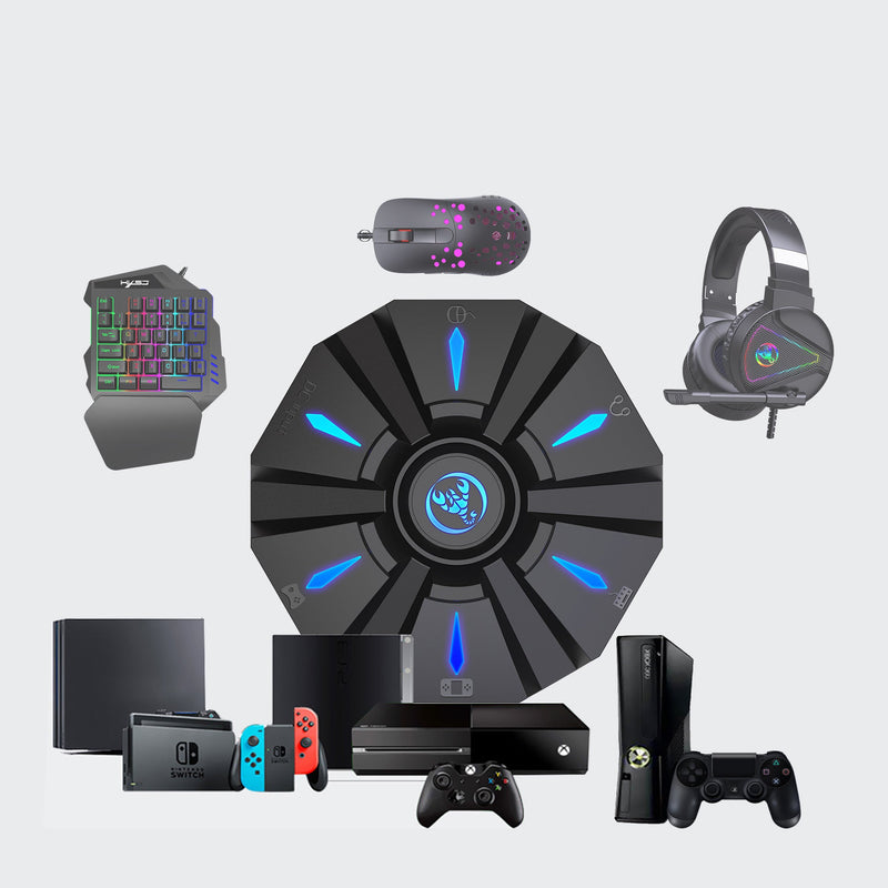 Cargue la imagen en el visor de la galería, Nintendo Switch PS4 PS3 Xbox One Xbox 360 PC Plug and Play RGB Light Game Controller Gamepad Console Keyboard Mouse Headset Converter Adapter - Polar Tech Australia
