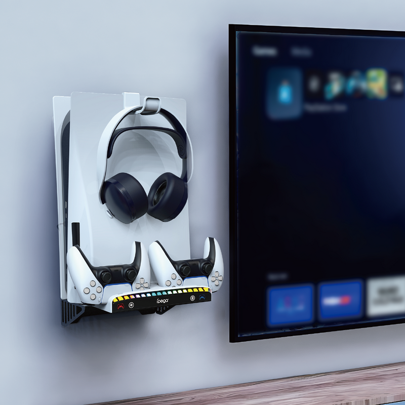 Load image into Gallery viewer, SONY PlayStation PS5 & PS5 Slim - Multifunctional Wall Mount & Controller Charging Dock Base Holder - Polar Tech Australia