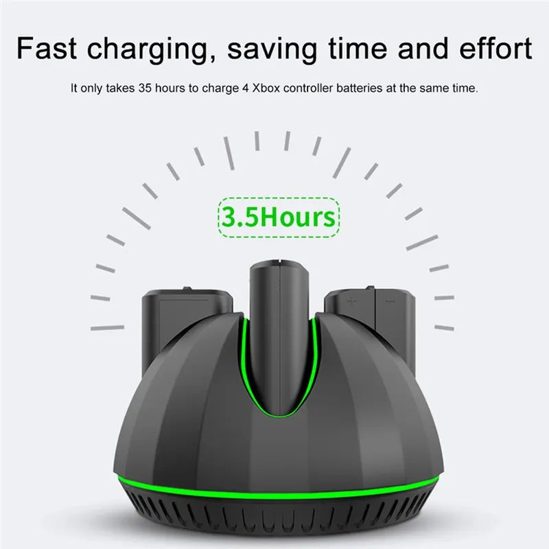 Cargue la imagen en el visor de la galería, Xbox Game Controller Battery Charging Base Station with 4 x 1100mAh Batteries - Polar Tech Australia