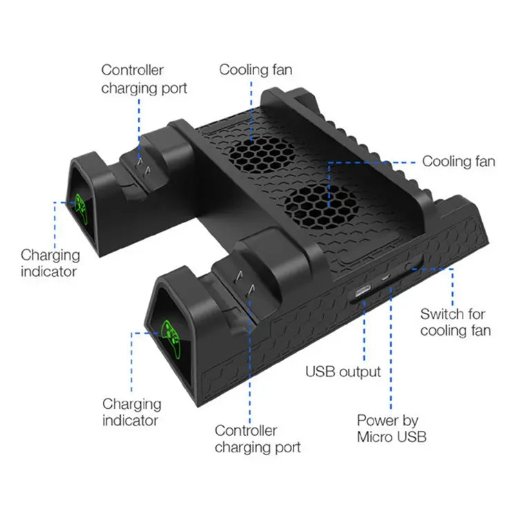 Cargue la imagen en el visor de la galería, Xbox One X / S Cooling Stand with Dual Controller Charging Dock - Polar Tech Australia