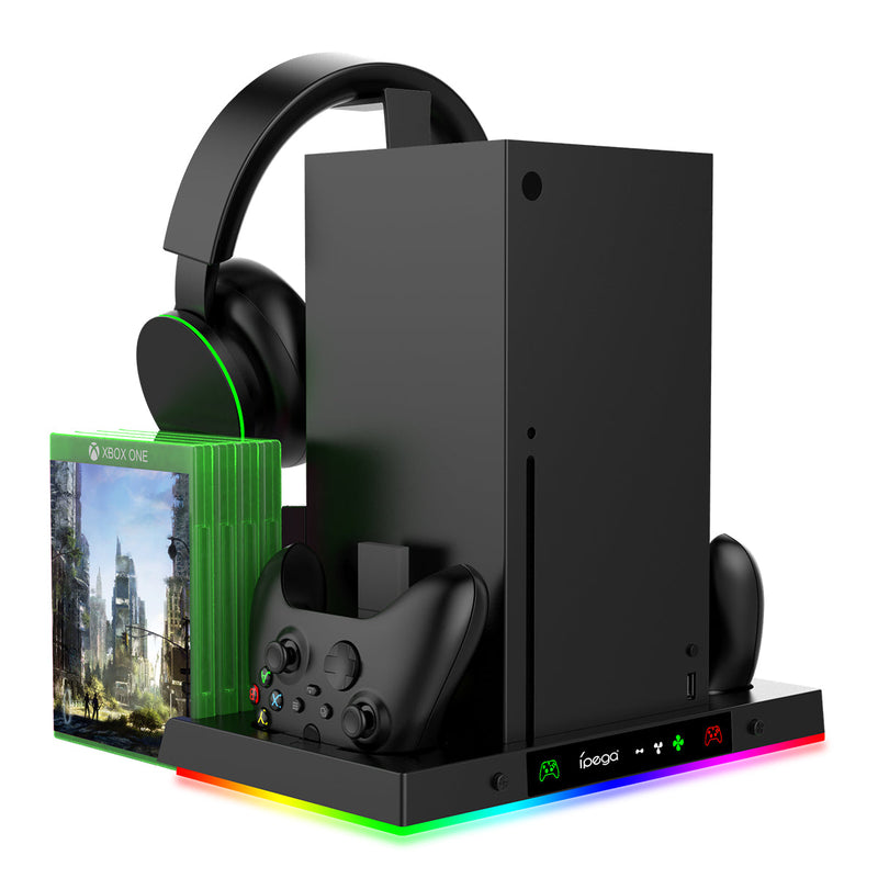 Cargue la imagen en el visor de la galería, Xbox Series X - All in One Multi Function RGB Light Effect Cooling Fan Base Stand Charging Station - Polar Tech Australia