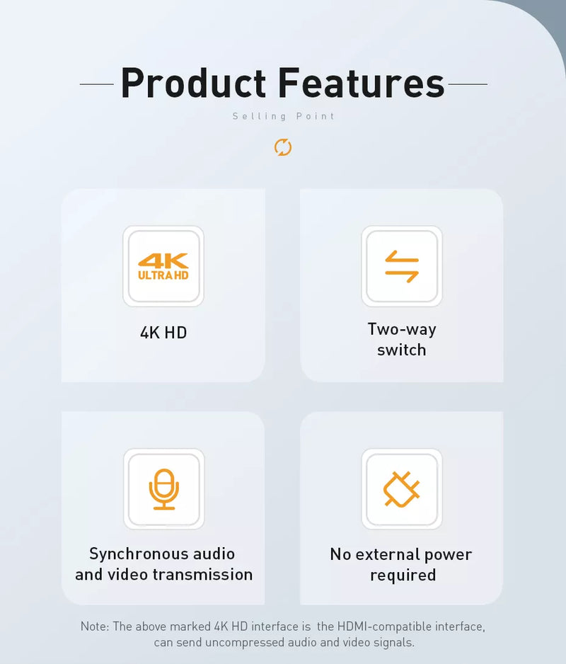 Cargue la imagen en el visor de la galería, Baseus Matrix 3 Ports HDMI Splitter 4K HD 60Hz (Two-Way Switch) - Polar Tech Australia