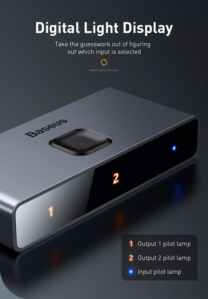 Cargue la imagen en el visor de la galería, Baseus Matrix 3 Ports HDMI Splitter 4K HD 60Hz (Two-Way Switch) - Polar Tech Australia